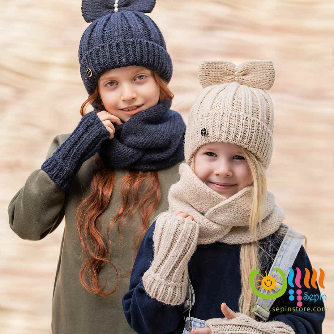 papion girl warm hat set